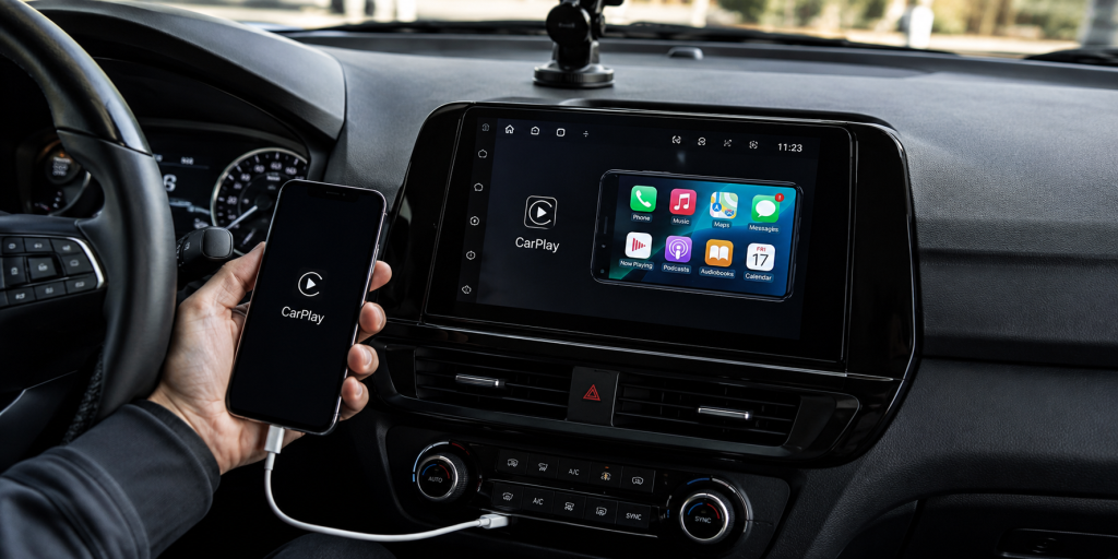configuration CarPlay sur un autoradio